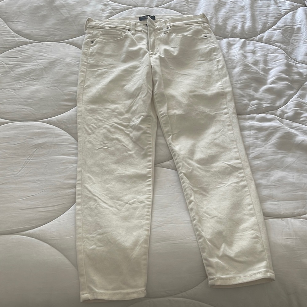 Banana Republic petite skinny fit white jeans